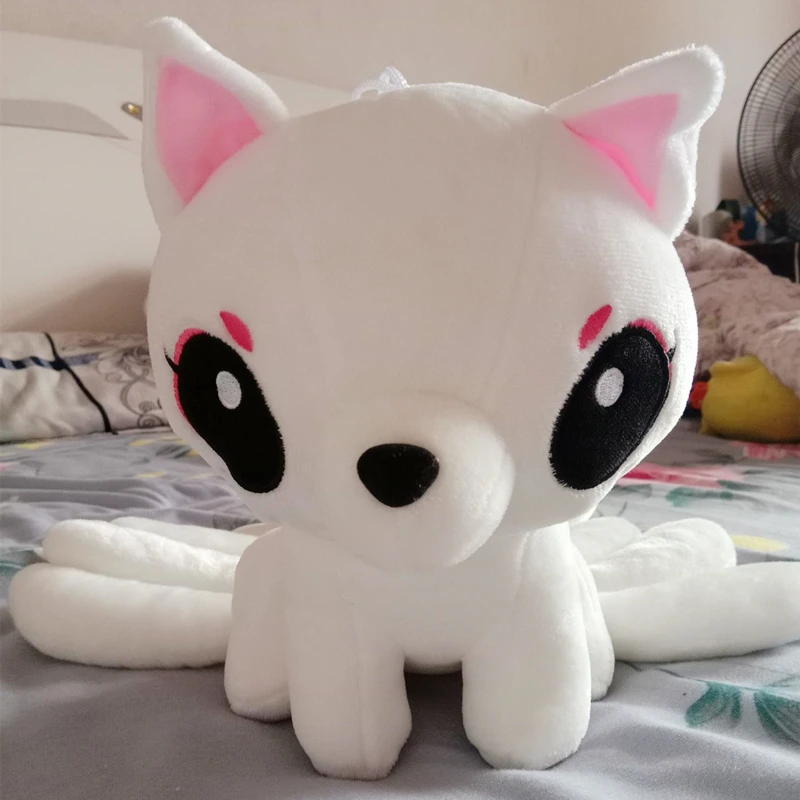 

25cm Anime Fox Doll Pillows Nine Tail White Fox Plush Toy Stuffed Doll Cartoon Animal Pendant Tv Model Room Decorate Girl Gifts