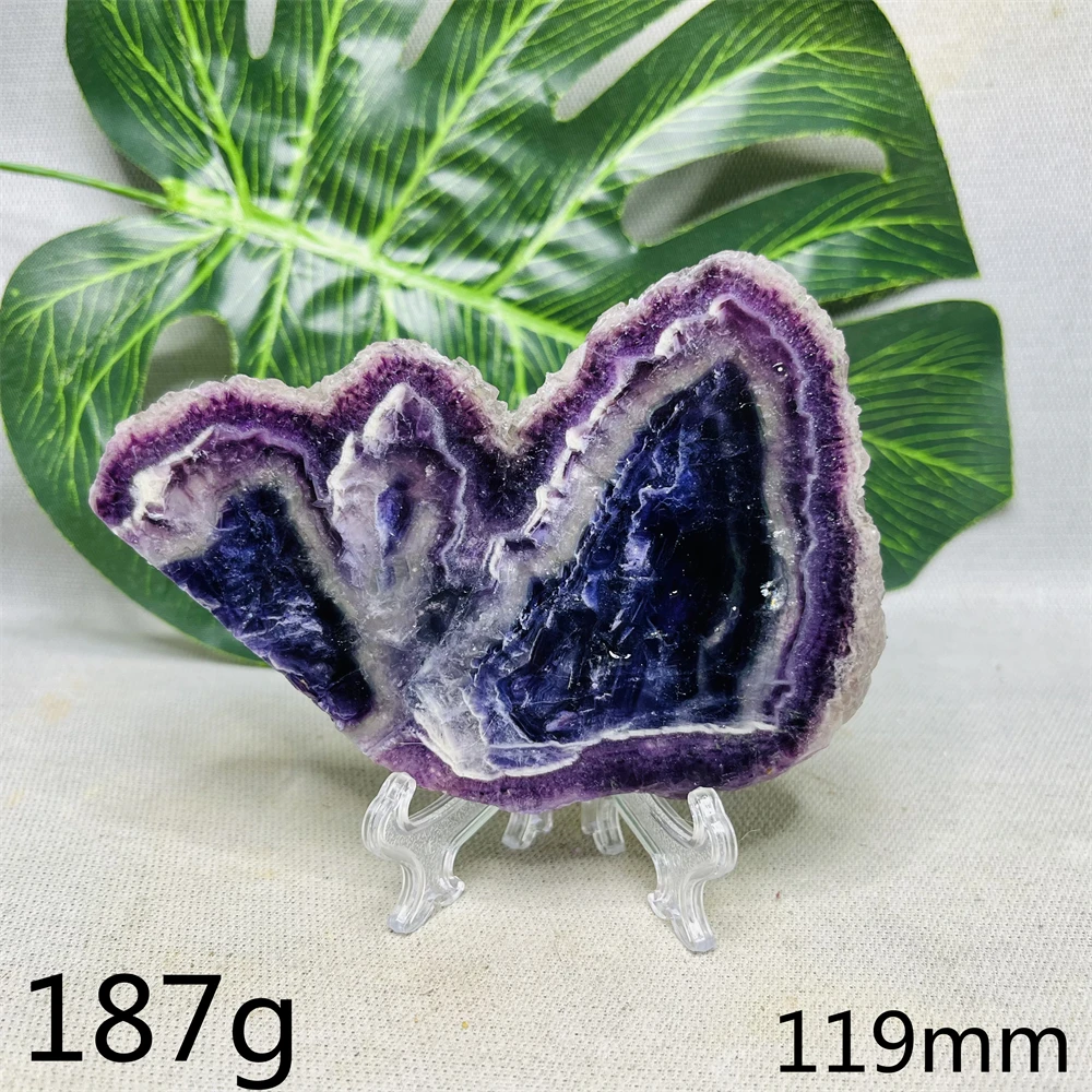 Молния флюорит Радуга ломтик чистый кристалл оригинальный минеральный образец