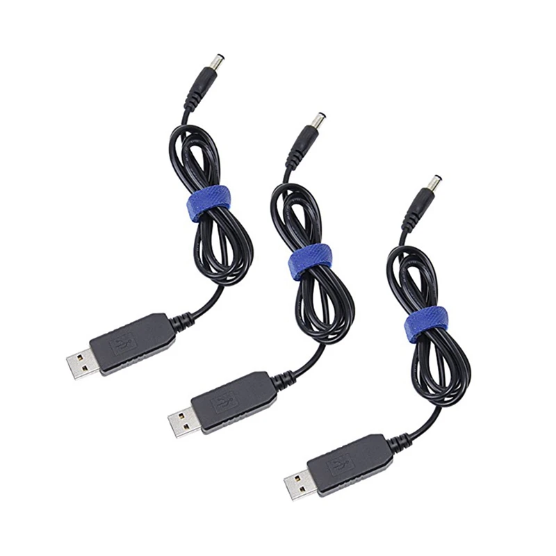 

3X USB-кабель для преобразования постоянного тока от 5 в до 12 В, повышающий кабель напряжения 5,5x2,1 мм, штекер постоянного тока 1 м, Новинка