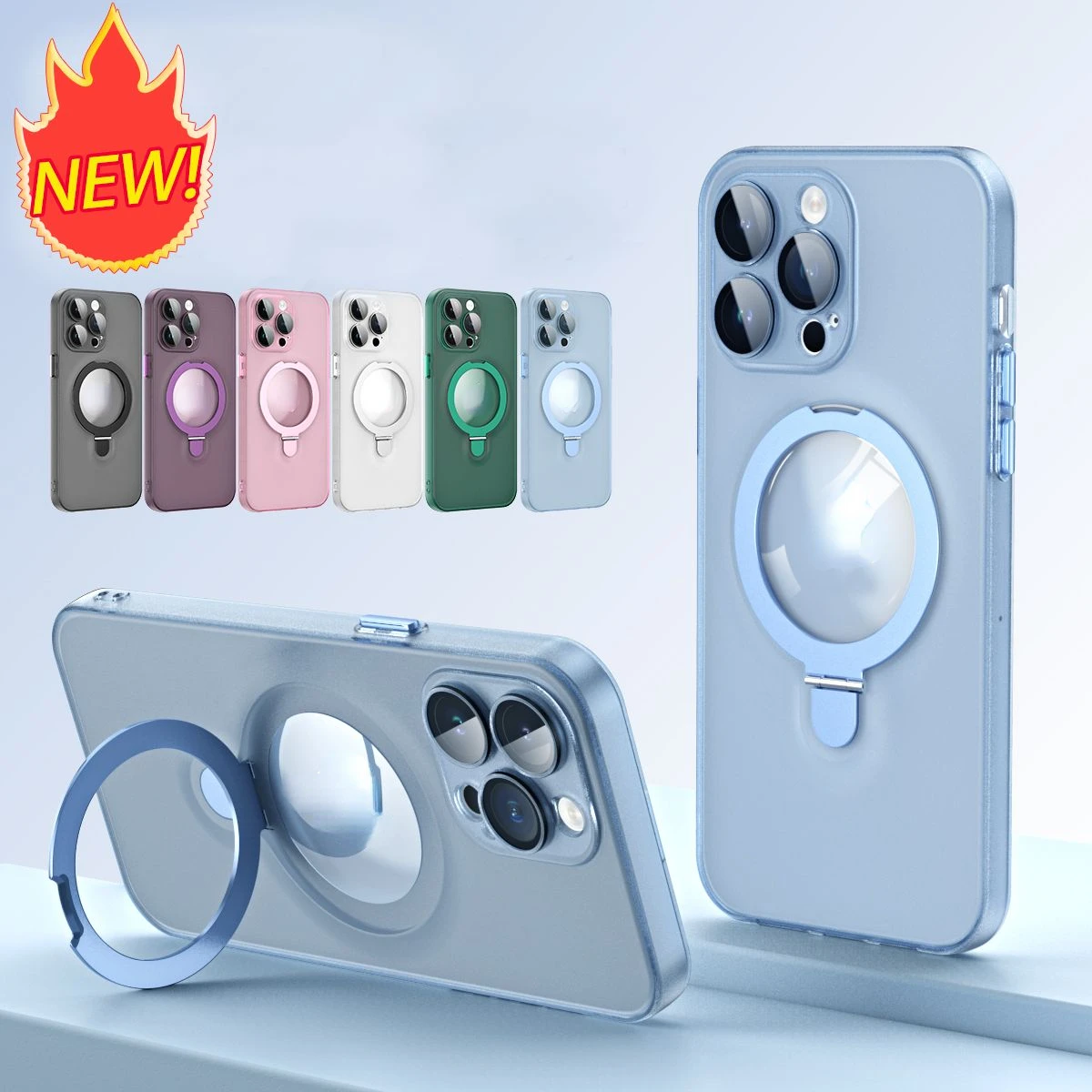 

Magnetic Metal Kickstand Holder Bracket For Magsafe Case For iPhone 11 12 13 14 Pro Max Plus Glass Lens Matte Clear Magnet Cover