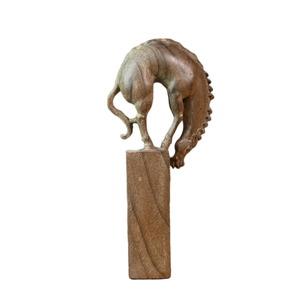 

Creative Wooden Horse Stamper Creative Desktop Decor Wooden Craft Ornament