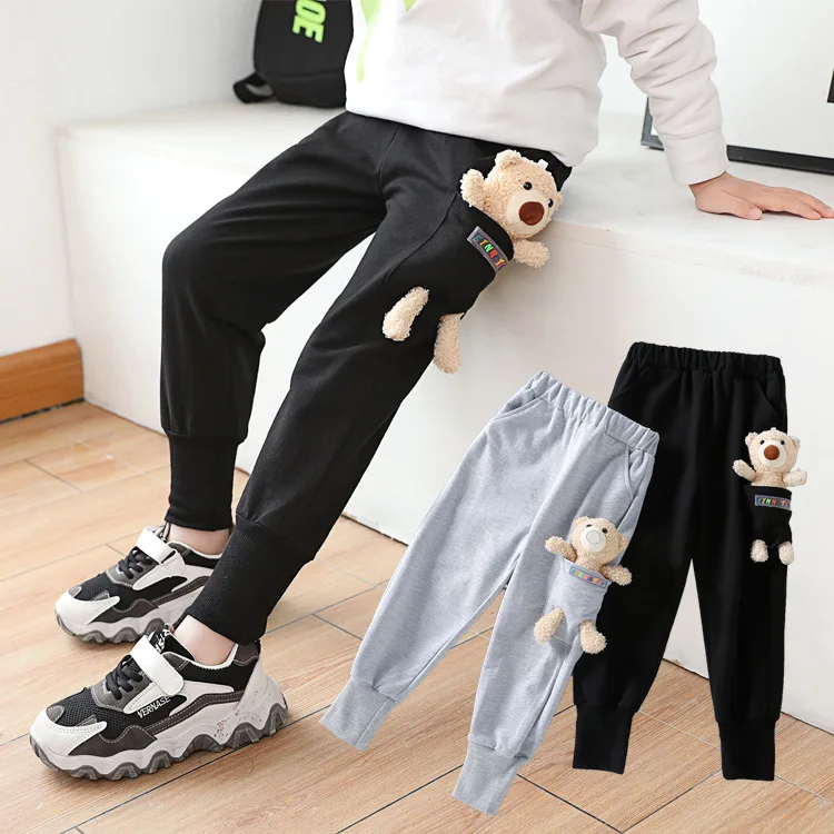 

Джоггеры с кукольным медведем, спортивные штаны для девочек, свободные спортивные штаны, брюки, детские универсальные Свободные повседневные спортивные штаны