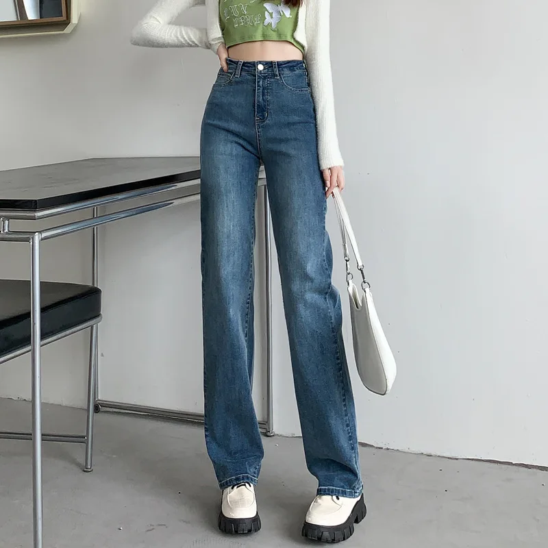 

Gasparine Straight Wide Leg Jeans for Women High Waist Trend Denim Pants Mom Jean Vintage Loose Trouser Spring Streetwear 2023