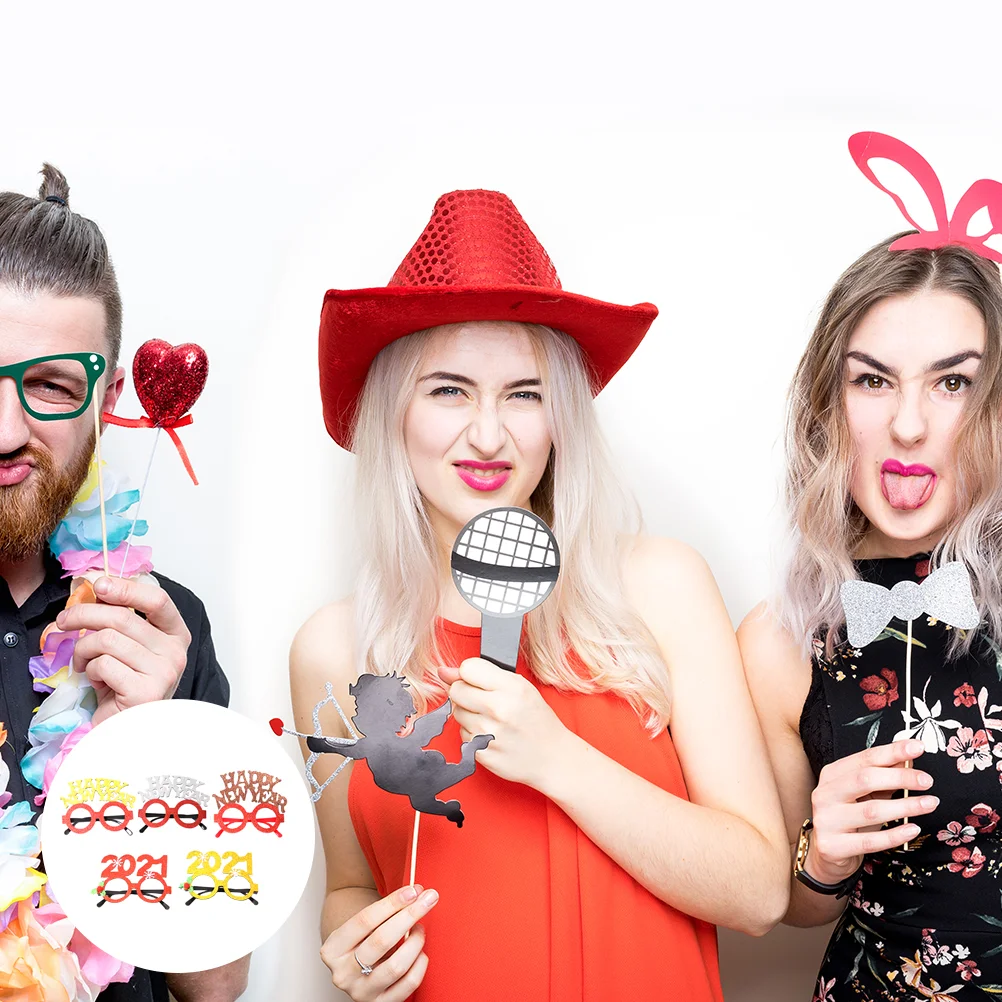 

Glasses Party New Year 2021 Sunglasses Props Novelty Eyeglasses Eyewear Booth Funny Photo Years Favors Disguise Silly Funky Xmas