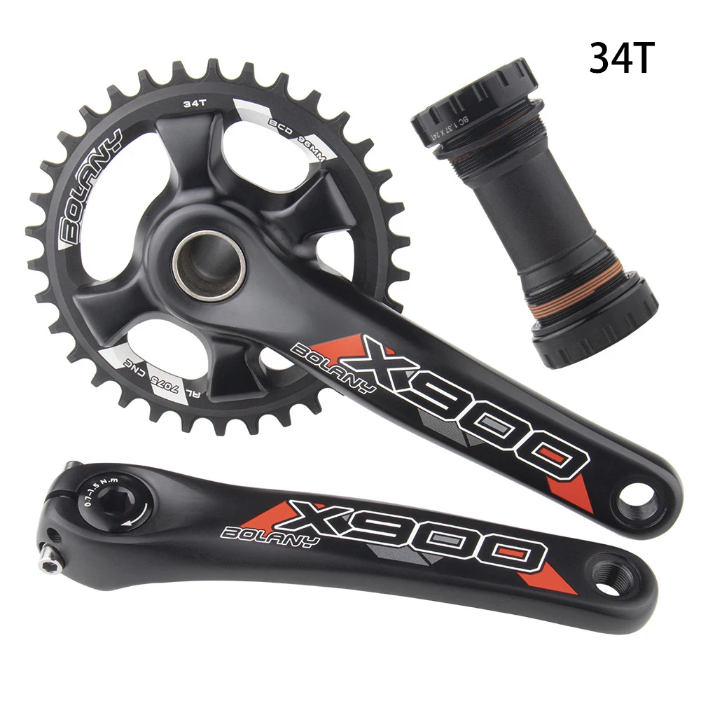 

Bicycle Components & Parts Cranksets Bicycle Crankset Chainwheel 96BCD Aluminum With Bottom 175mm MTB Crank 34/36T