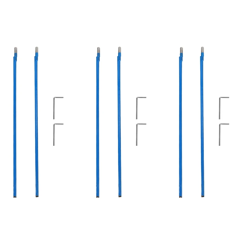 

6 шт. двухсторонний стержень типа гитарная ферма стержень сталь 9X440 мм синий