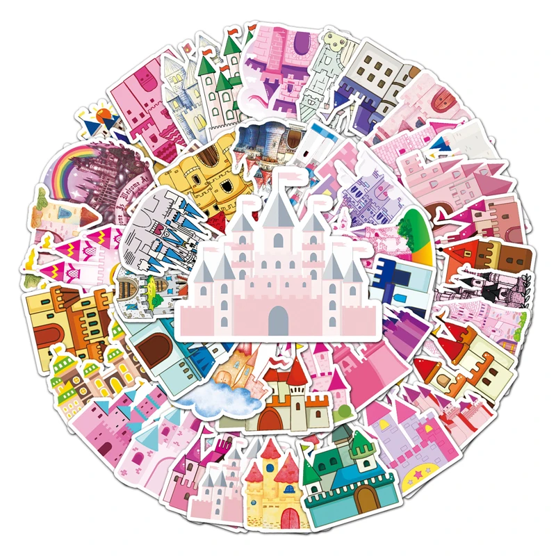 

10/30/50pcs Castle Stickers Paster Cartoon Characters Anime Movie Funny Decals Scrapbooking Diy Laptop Waterproof Decorations