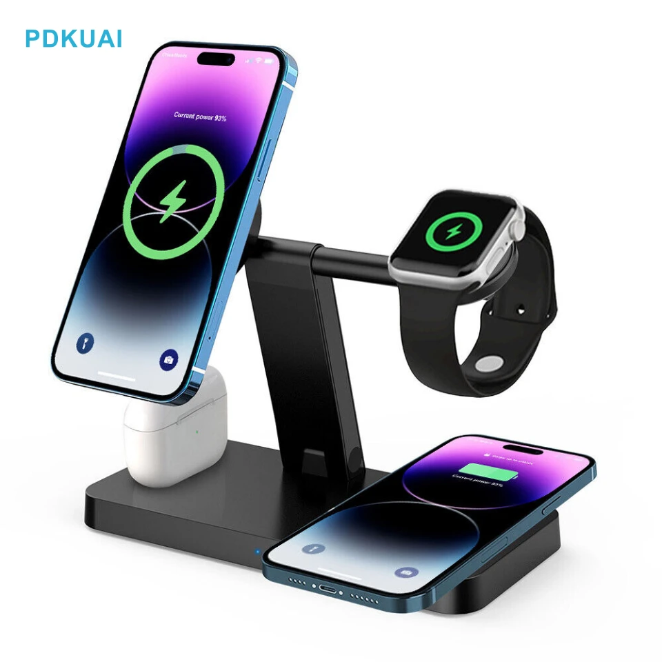

4 в 1 15 Вт быстрая Беспроводная зарядная станция для Apple Watch 8/7/SE/6/5/4/3/2 AirPods 3 Pro iPhone 14 13 12 Pro Max Mini