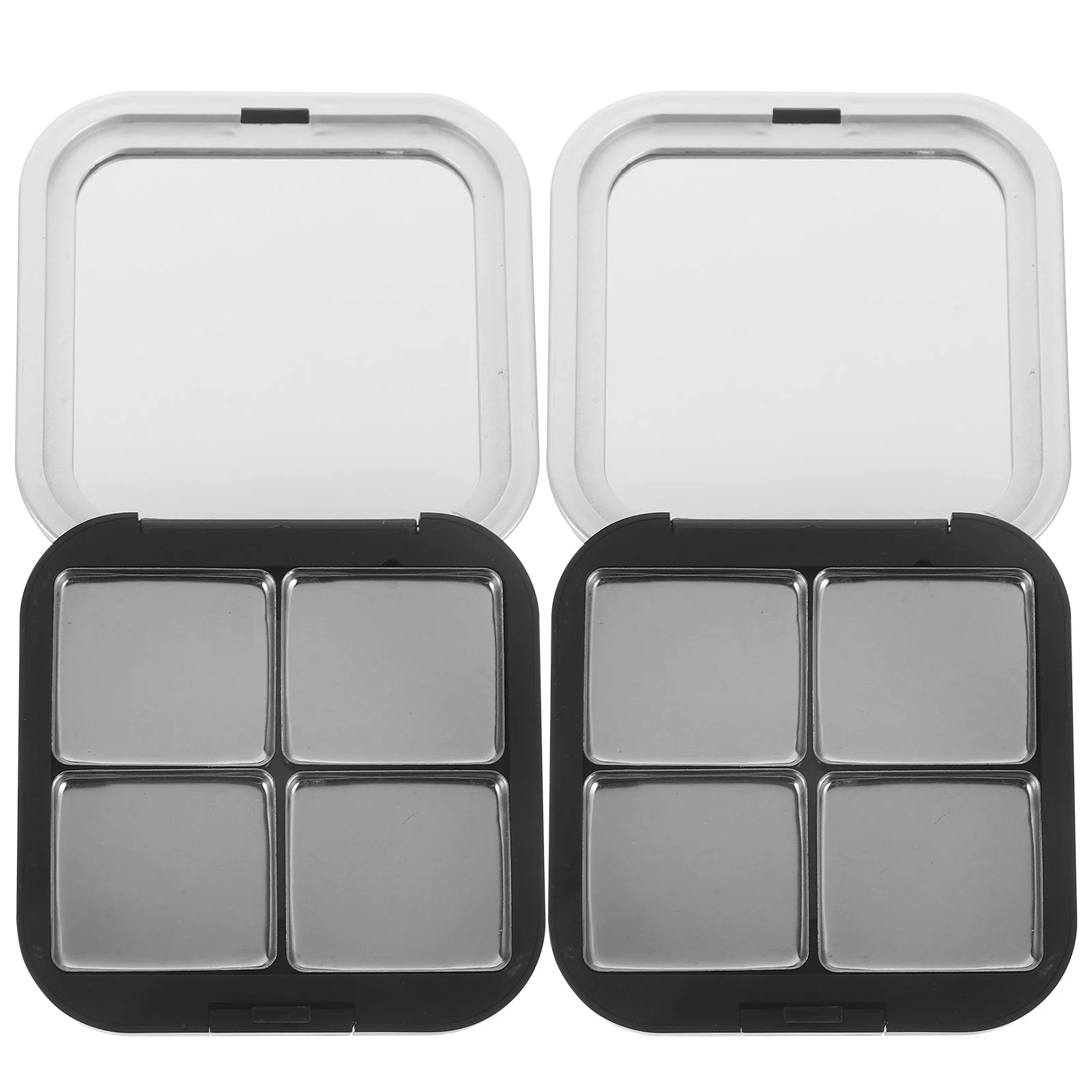 2 шт. румяна для макияжа коробка теней век зеркальные палитры пудра пустое черное