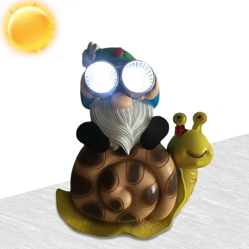 

Snail Gnome Outdoor Decor Snail Gnome Outdoor Decor With Solar Lights Gnome Snail Statue Charges During The Day And Automaticall