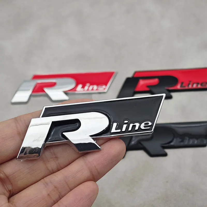 3D Металлическая Эмблема R Line Логотип Volkswagen Значок На Переднюю Решетку Наклейка