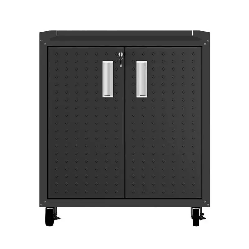 

Comfort Fortress Textured Metal 31.5" Garage Mobile Cabinet with 2 Adjustable Shelves in Charcoal Grey