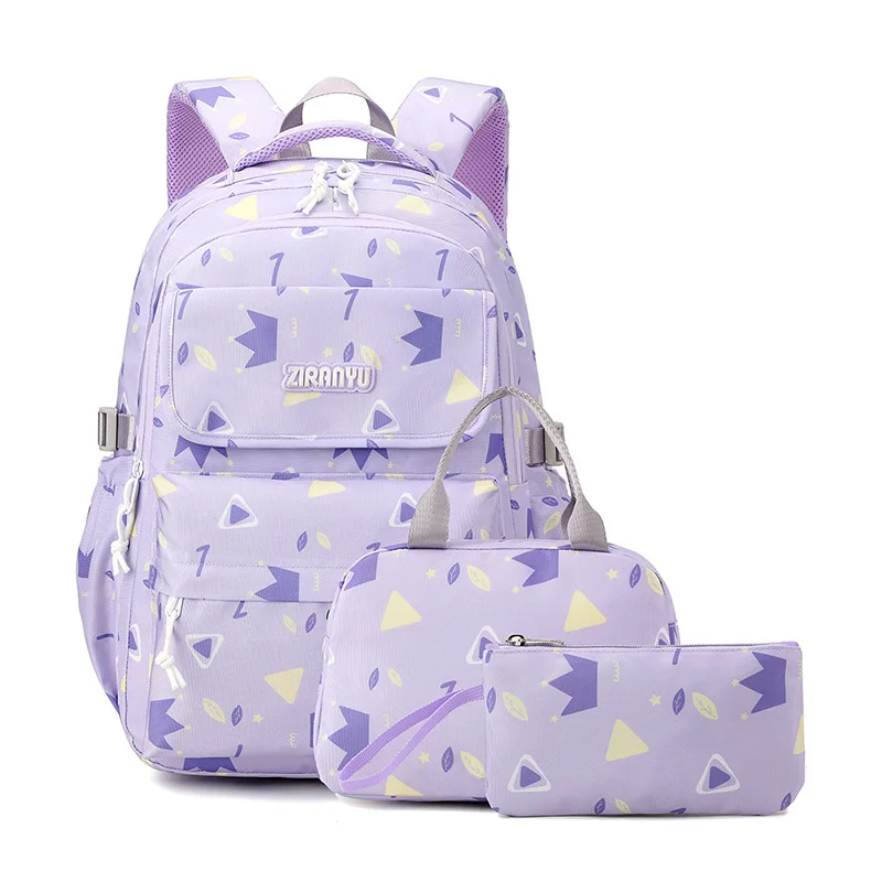Geometric Printing School Bags Children Backpacks For Teenagers Girls Waterproof Trave Bag Child Orthopedics 3Pcs/set Schoolbags