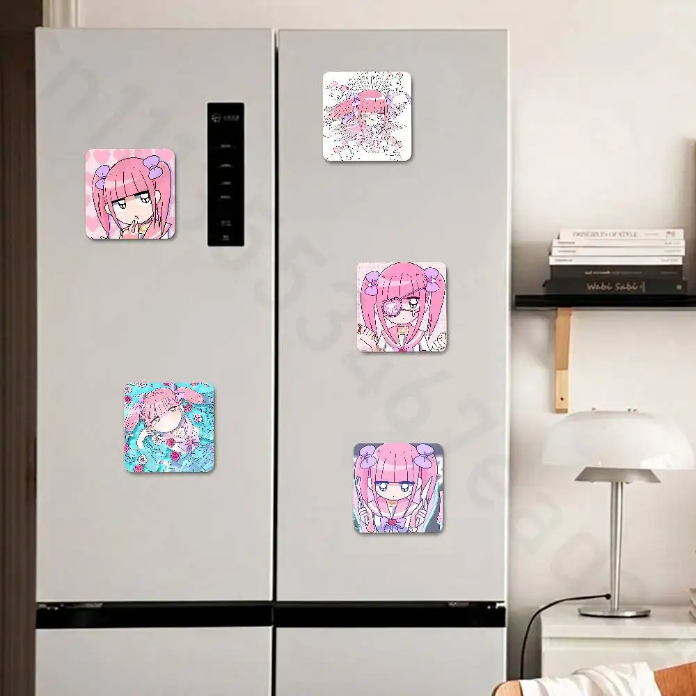 Фото Магниты на холодильник Menhera Chan Girl, круглые, магнитные, для декора, памятные подарки, свадебные сувениры №1