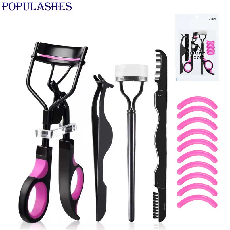 

Eyelash Curler Plus Rubber Strip Pvc Bag Curling Curler Stereotype Beginner Stainless Steel Portable Makeup Tool