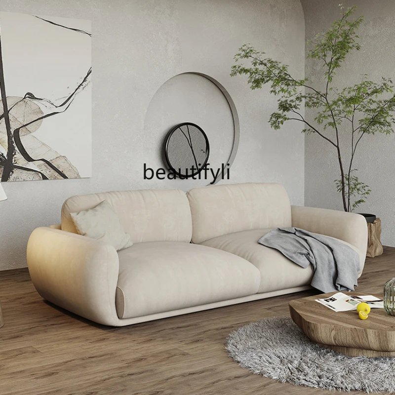 yj Nordic and Japanese Style Ins Cream Miji Style Furniture Simple Double Small Apartment Fabric Sofa Combination