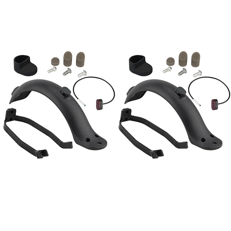 

2X Rear Mudguard Fender Guard + Bracket + Hook +Taillight For Xiaomi M365 Electric Scooter