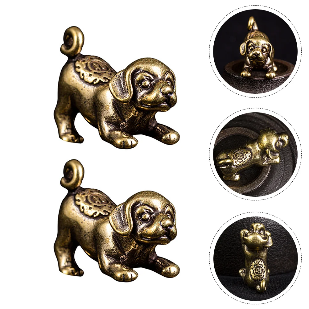 

Dog Pendant Statue Brass Chinese Charms Charm Zodiac Decor Figurines Copper Figurine Puppy Bead Miniature Diy Home Animal