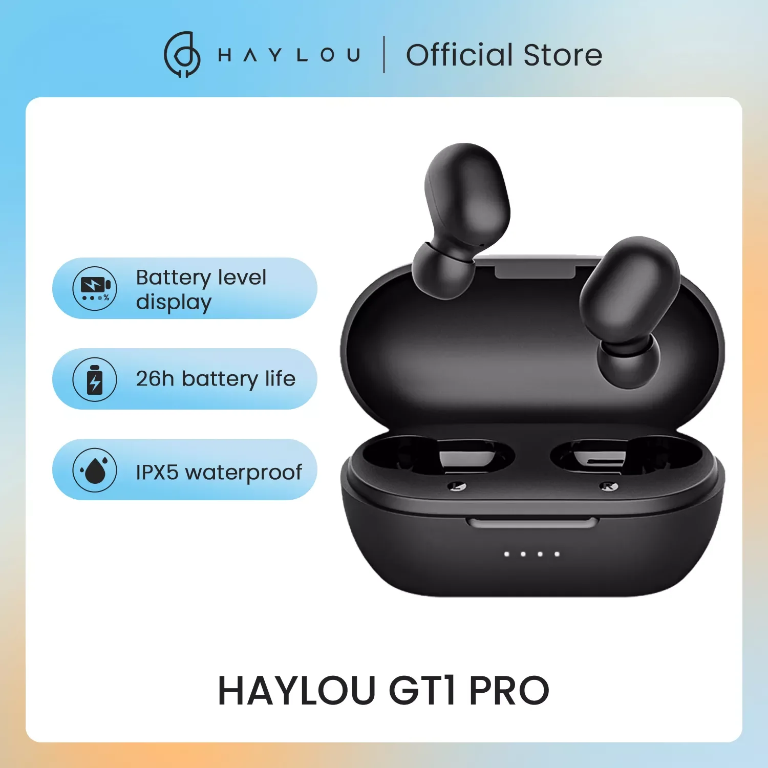 

HAY LOU GT1 Pro Long Battery HD Stereo TWS Bluetooth Earphones, Touch Control Wireless Headphones With Dual Mic Noise Isolation
