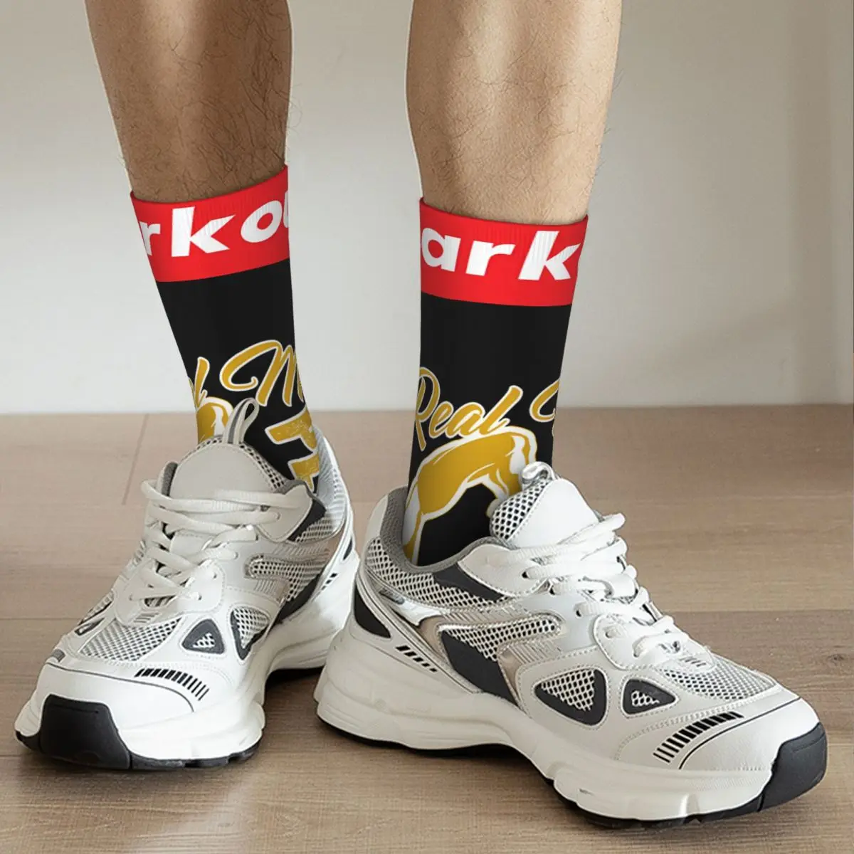 oruj parkour compression sock for men Harajuku Parkour Quality Pattern Novelty Crew Sock