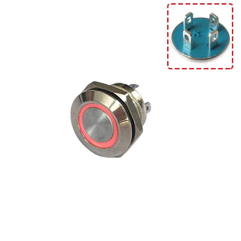 

Суперкороткое металлическое кольцо-переключатель 12 мм с логотипом IP65 светодиодный 3 в 6 в 12 В 24 в 50 мА, кнопка автоматического сброса без блокировки