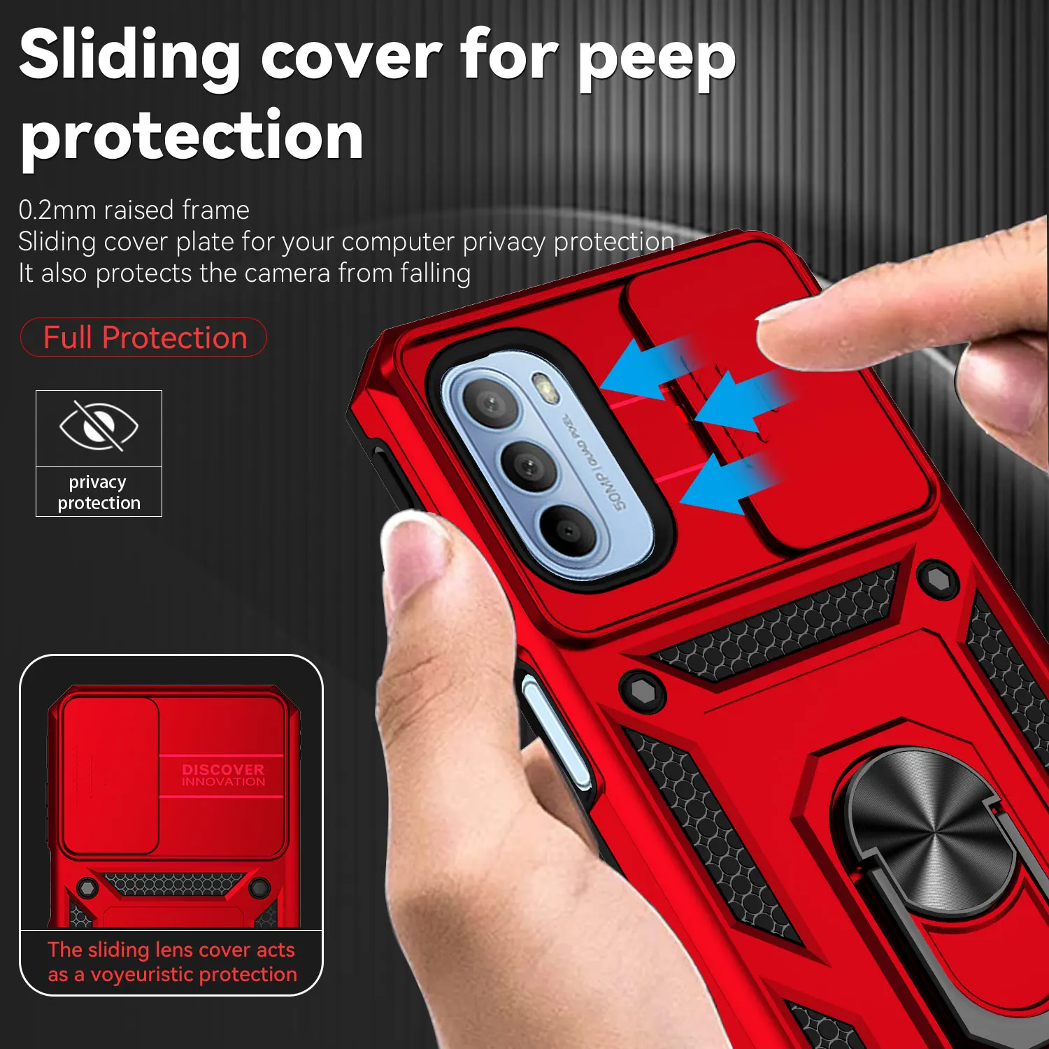 Shockproof for Motorola MOTO G5 2022 G31 G50 G60S 5G Anti Shock Proof Drop Protection Safe Slide Camera Lens Holder Car Magnet images - 6