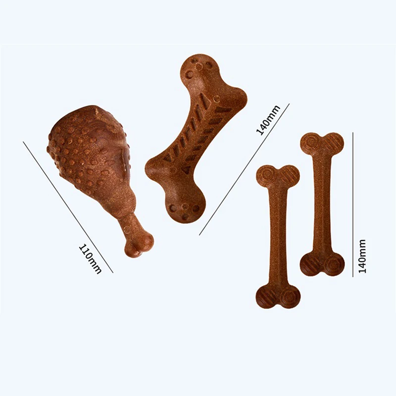 Durable Dog Chew Toy with Food Hole Natural Wood Flour Interactive Pet Bone for Medium Small Dogs Puppy Non-Toxic Grade |