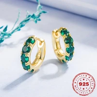 hoyon 14k yellow gold color zircon emerald earrings womens fashion green diamond earrings green crystal earrings for birthday