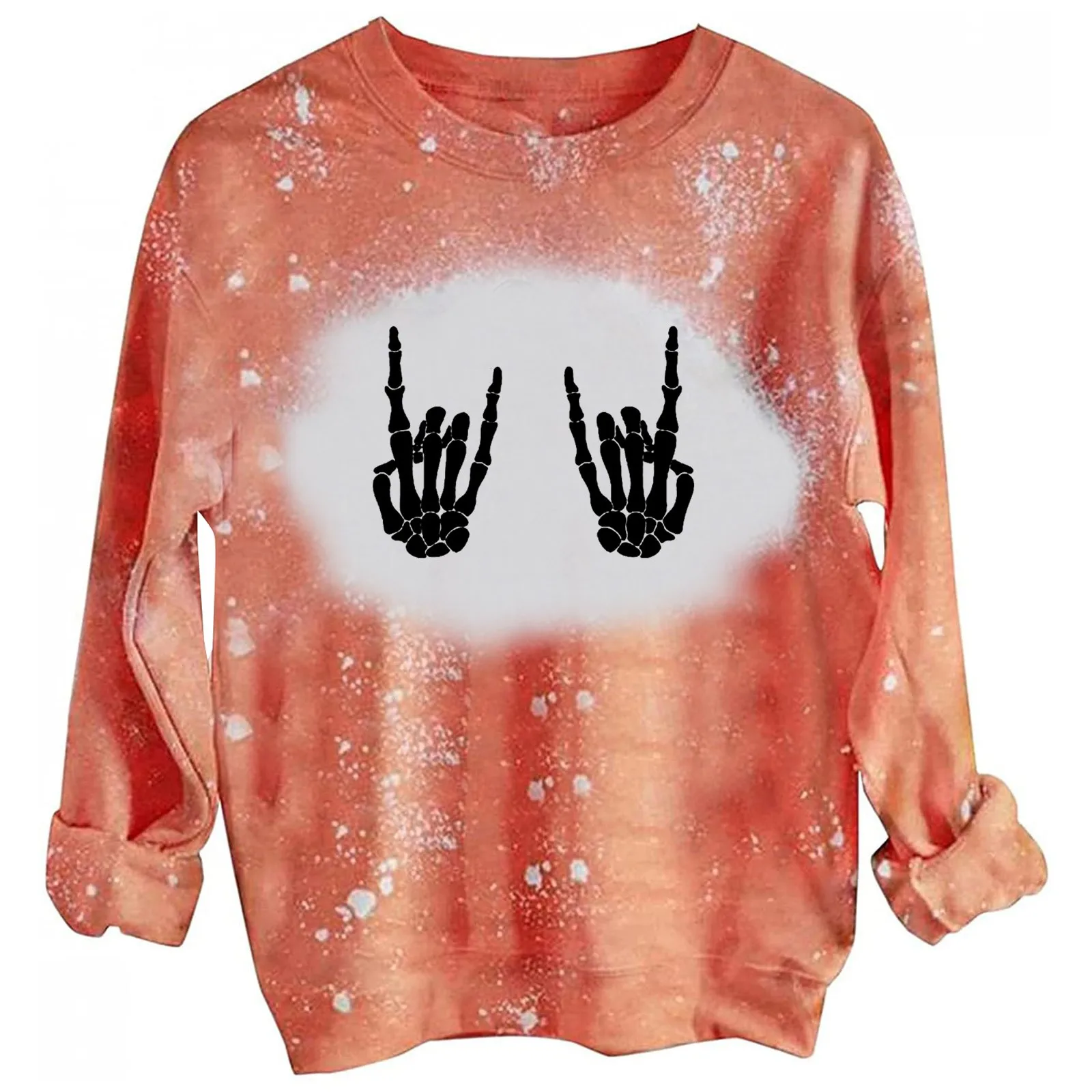 Женская рубашка с длинным рукавом круглым вырезом |