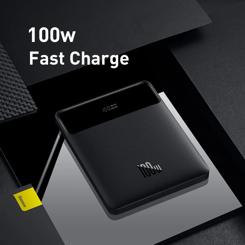 Внешний аккумулятор Baseus на 100 мА · ч с портом USB Type-C и поддержкой быстрой зарядки |