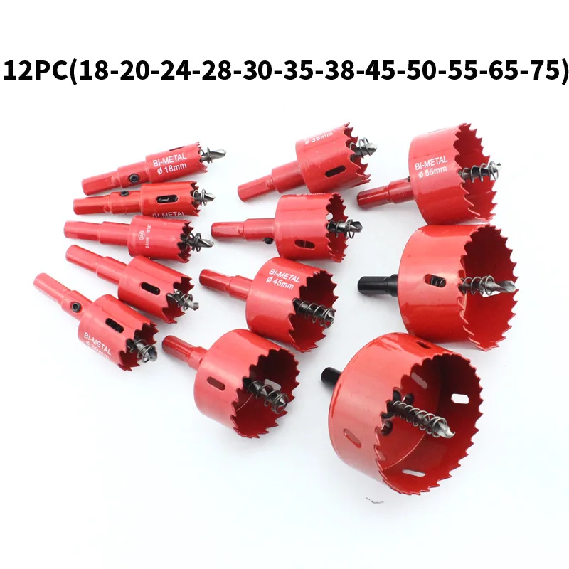 

16-75mm Metal Drill Drilling Woodworking Hole Saw Gypsum Board Hole Drilling Set M42