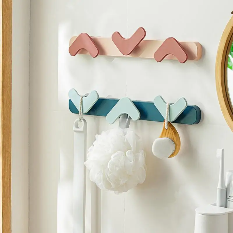 

Coat Hook Round Corner Straight Row Storage Rack Adjustable Triple Hook Keychain Punch-free Hats Storage Rack Home Kitchen Tool