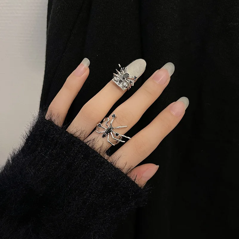 

Zircon Spider Ring female hip hop fashion cool wind niche design fingertip personalized fashion open gothic
