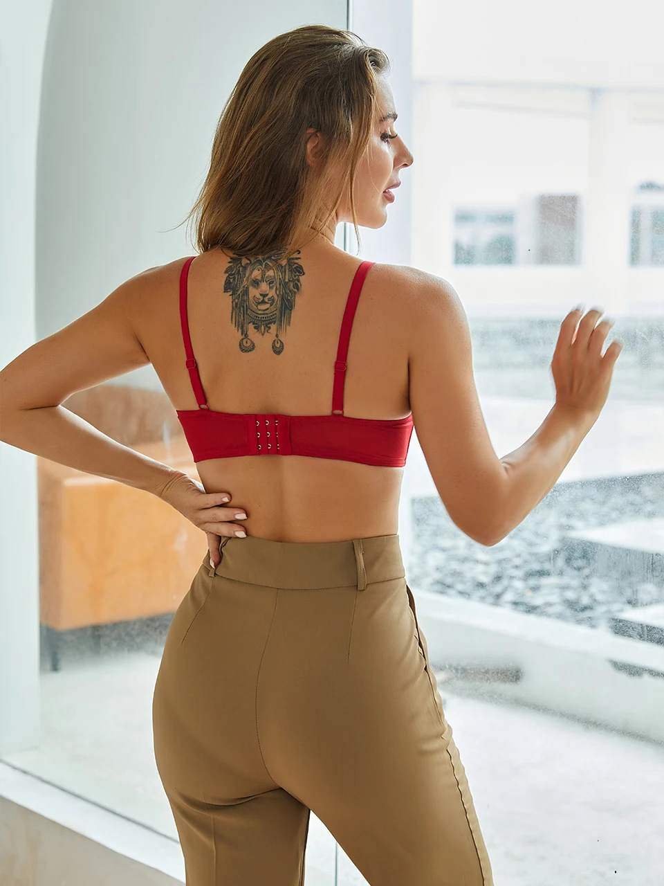 Fashion Classic Bandage Bra Lingerie Push Up Brassiere Lace Underwear Set Sexy Hollow Out Cup for Women Underwear Red Bras Top