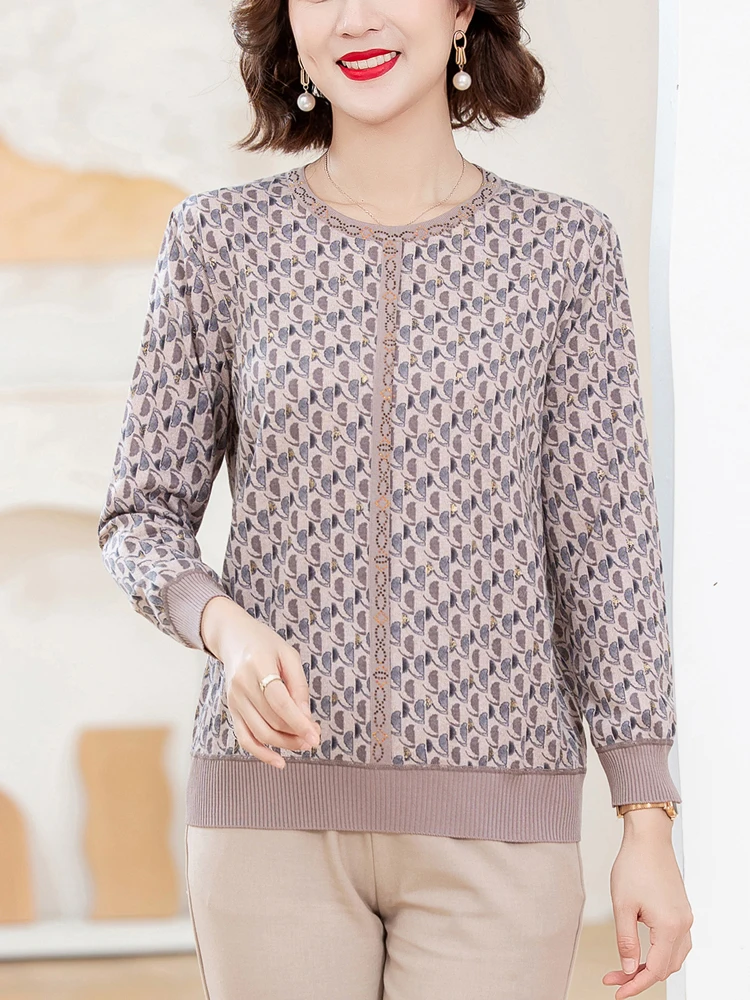 

Свитер женский с круглым вырезом, Модный пуловер в Корейском стиле, повседневная одежда для женщин, свитеры с принтом, осень-весна