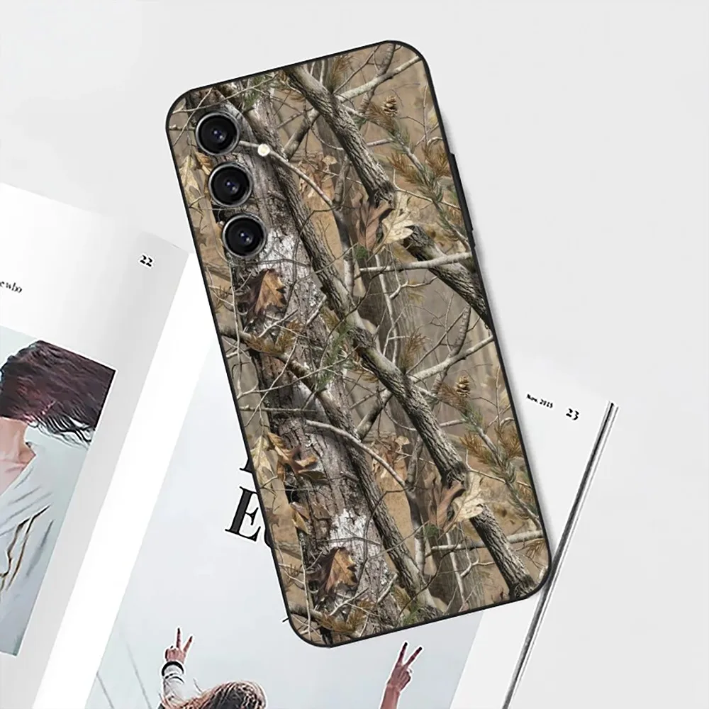 Камуфляжный охотничий чехол для телефона Samsung Galaxy A13 21s 22 31 32 52 53 71 80 91 Черный мягкий