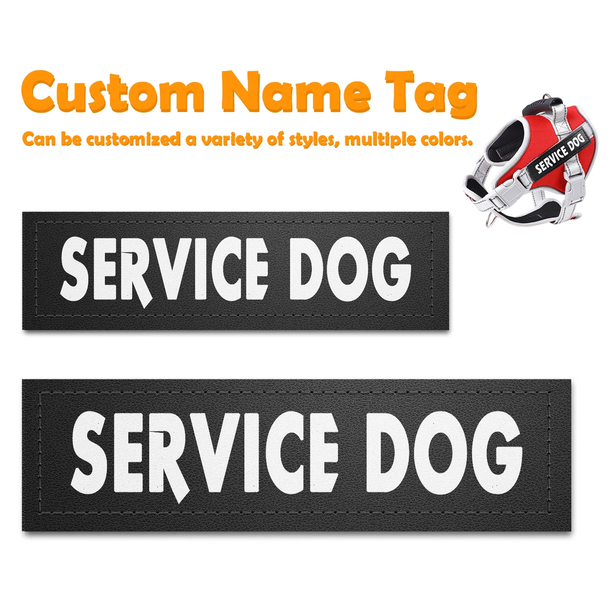 

Personalized Dog ID Tags for Dog Harness Patch Labels Name Telephone Number Hook and Loop Fastener Anti-lost Harness Sticker