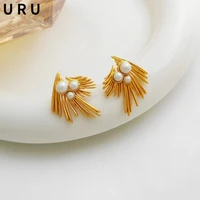 925 silver needle women jewelry irregular earrings 2022 new trend simulated pearl drop earrings for women accessories
