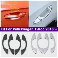 chrome door pull doorknob handle protective cap stripes cover trim for volkswagen t roc t roc 2018 2022 accessories exterior