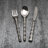heavy designer cutlery stainless steel classic kitchen knife forks picnic breakfast dinner dessert western vaisselle tableware