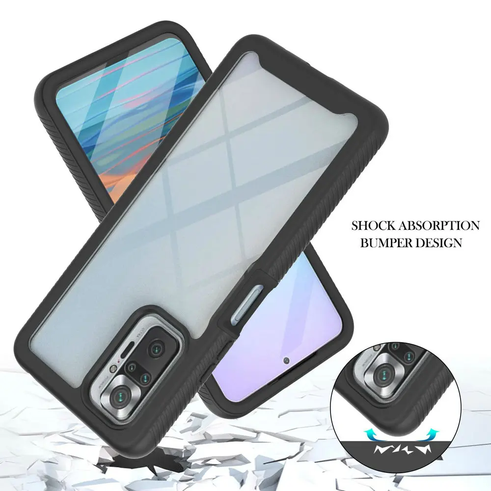 Redmi Note 12 11 Pro Plus Note10 s Crystal Case Film Bumper Armor 360 Protect for Xiaomi Redmi Note 10 10s e 11s 11e Phone Capa