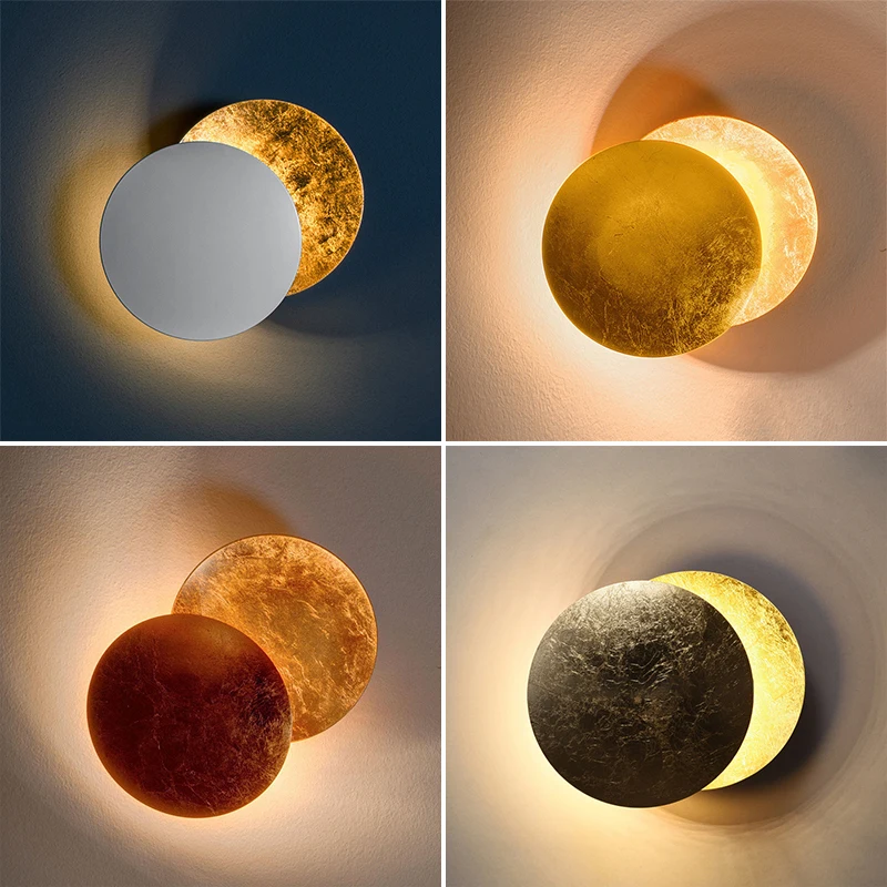 

Indoor Living Room Wall Lamp Moon Concept Solar Eclipse Nordic Bedroom Bedside Aisle Stairs Vintage Sconces Fixture Lighting