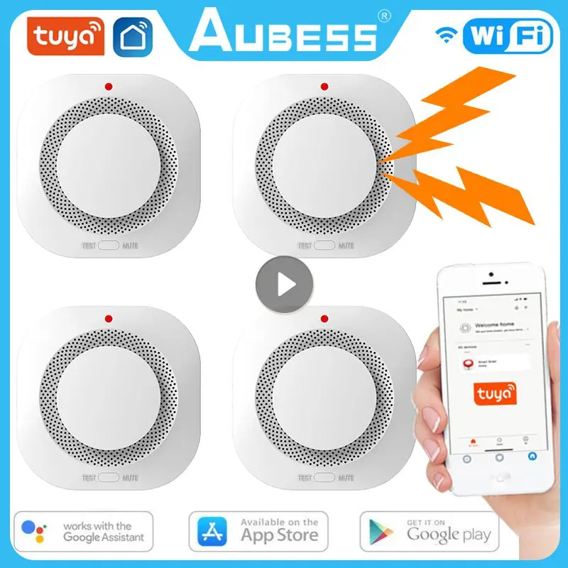 

Датчик дыма Tuya с Wi-Fi, сенсор 90 дБ, звуковая сигнализация для коптильного дома, противопожарная защита, умная жизнь, Alexa Google