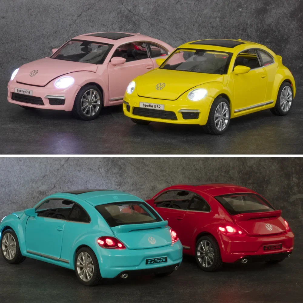 Модель автомобиля Volkswagen Beetle GSR 1:32 металлическая модель из сплава с откидной