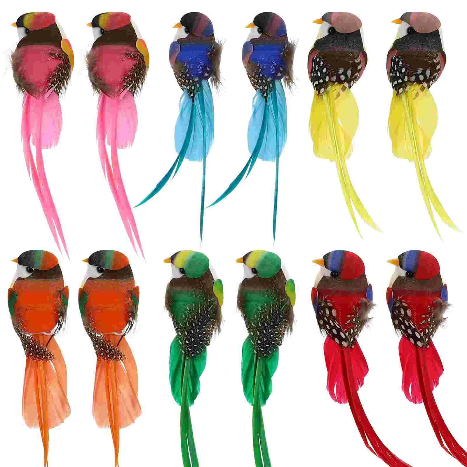 

12 Pcs Bird Decorations Trees Decoration Home Fake Bird Decor Home Simulation Foam Bird Household Easter Outdoor Decoration
