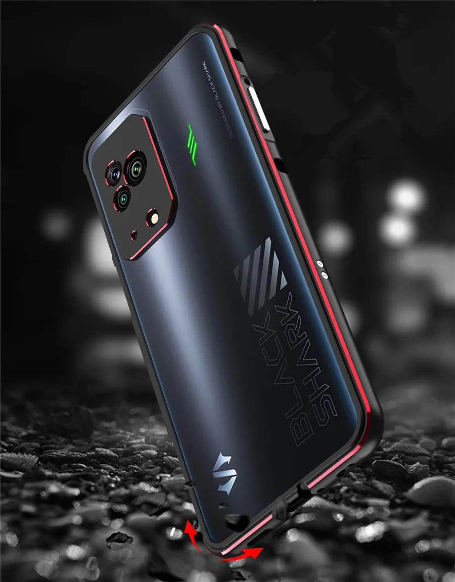 

For Xiaomi Black Shark 5 Pro Case,BlackShark 5 5RS Aluminum metal bumper Frame Slim Cover Case with Camera protective film