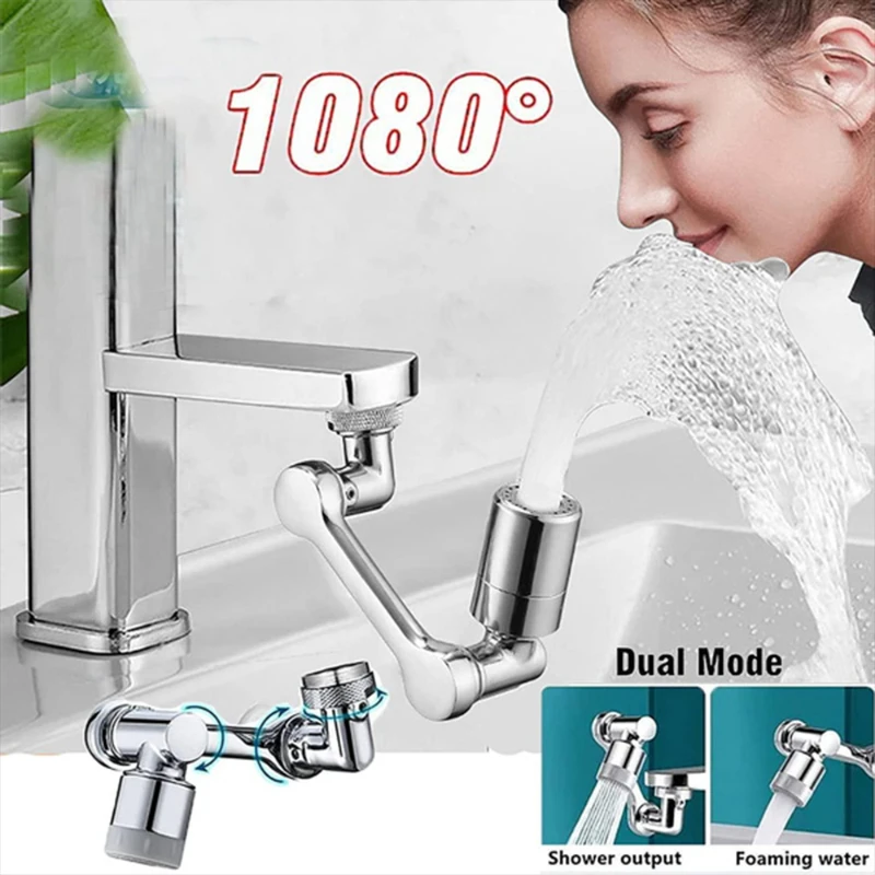 

Universal 1080° Rotation Faucet Extender Tap Adapter Plastic Kitchen Faucet Water Saving Nozzle Sprayer Bathroom Accessories
