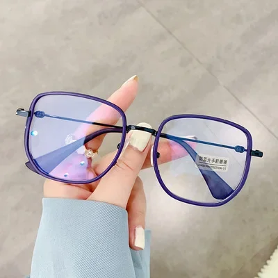 Модные женские и мужские металлические очки прозрачные оптические Квадратные