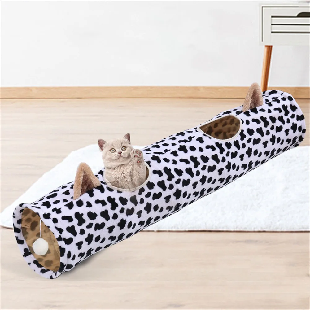 

Pet Interactive Play Toys Practical Collapsible Cat Tunnel Tube Cats Ferrets Puppy Hiding Training Sound Paper Peek Hole Toys