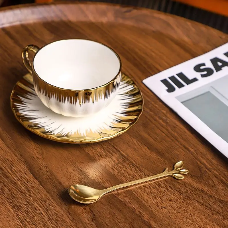 Набор Для Эспрессо Из 3 Предметов Керамические Чайные Чашки С Золотой Отделкой